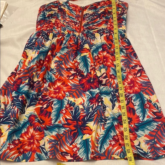Roxy Red and Blue Summer chore Spaghetti Strap Midi Sundress - Picture 9 of 9